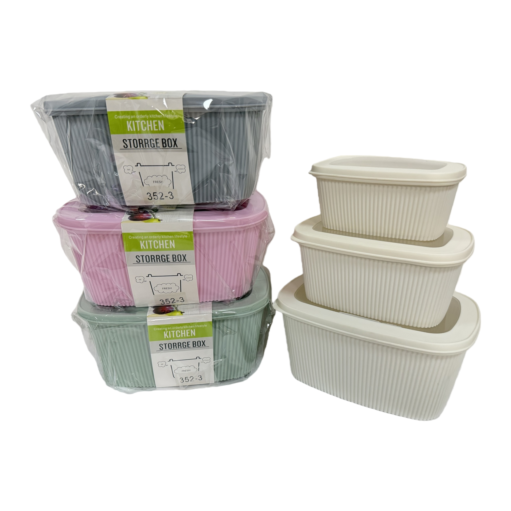 Colorful kitchen storage box, sealed storage container, organizing storage box, plastic storage box, kitchenware storage box Item Picture