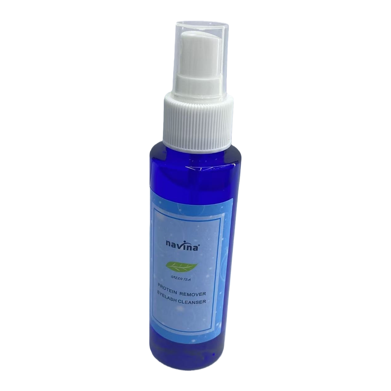 navina deep blue glass spray bottle with white cap, tea pattern protein eyelash cleaning spray container Item Picture