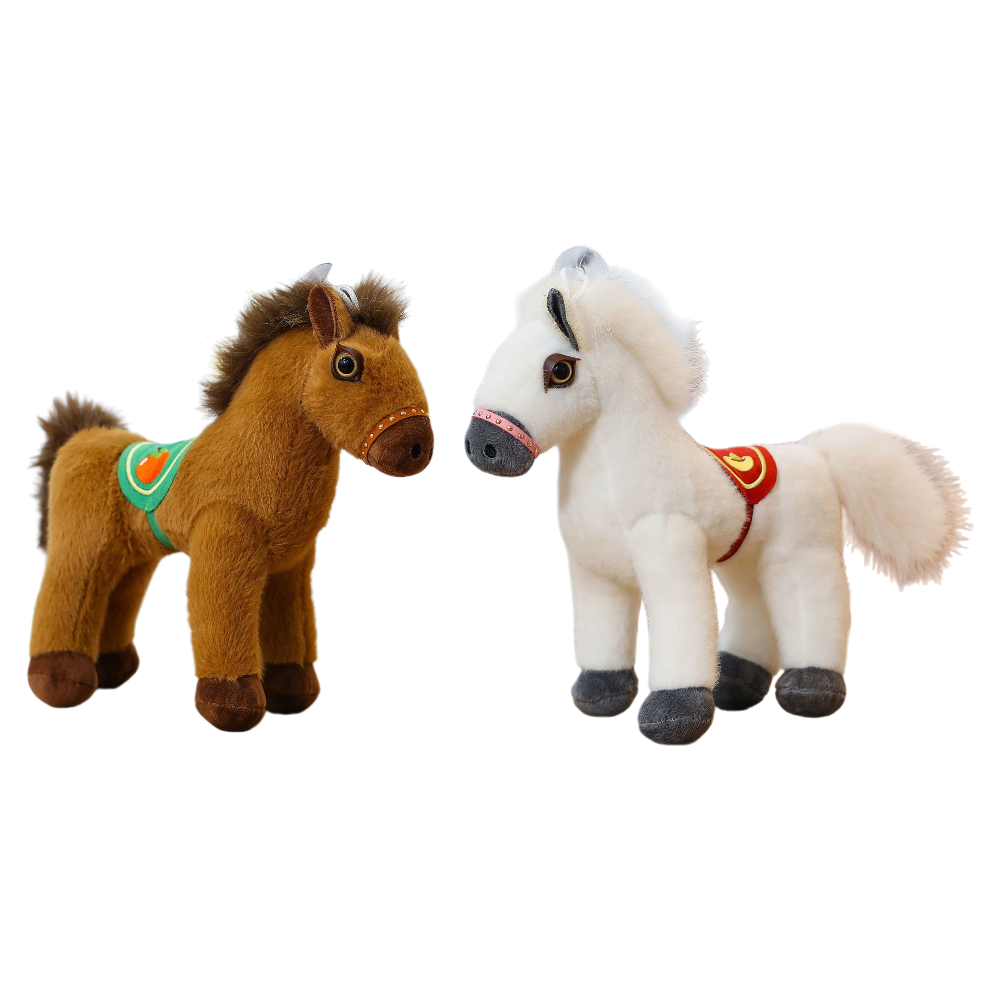 Brown and white pony plush hanging doll, cute pillow, children's toy Item Picture