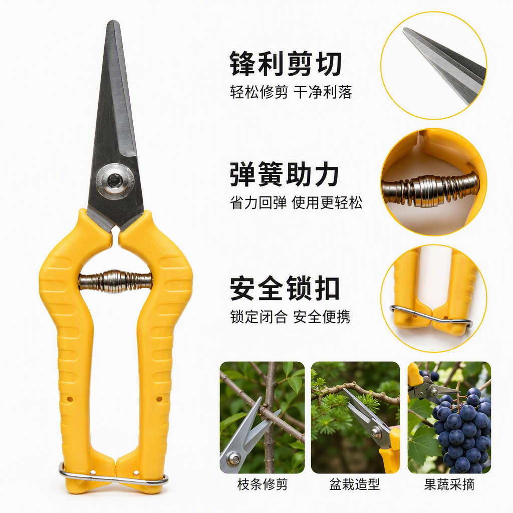Multi-functional pruning shears, household hardware tools, garden scissors, green plant pruning tools, lightweight and durable Item Picture