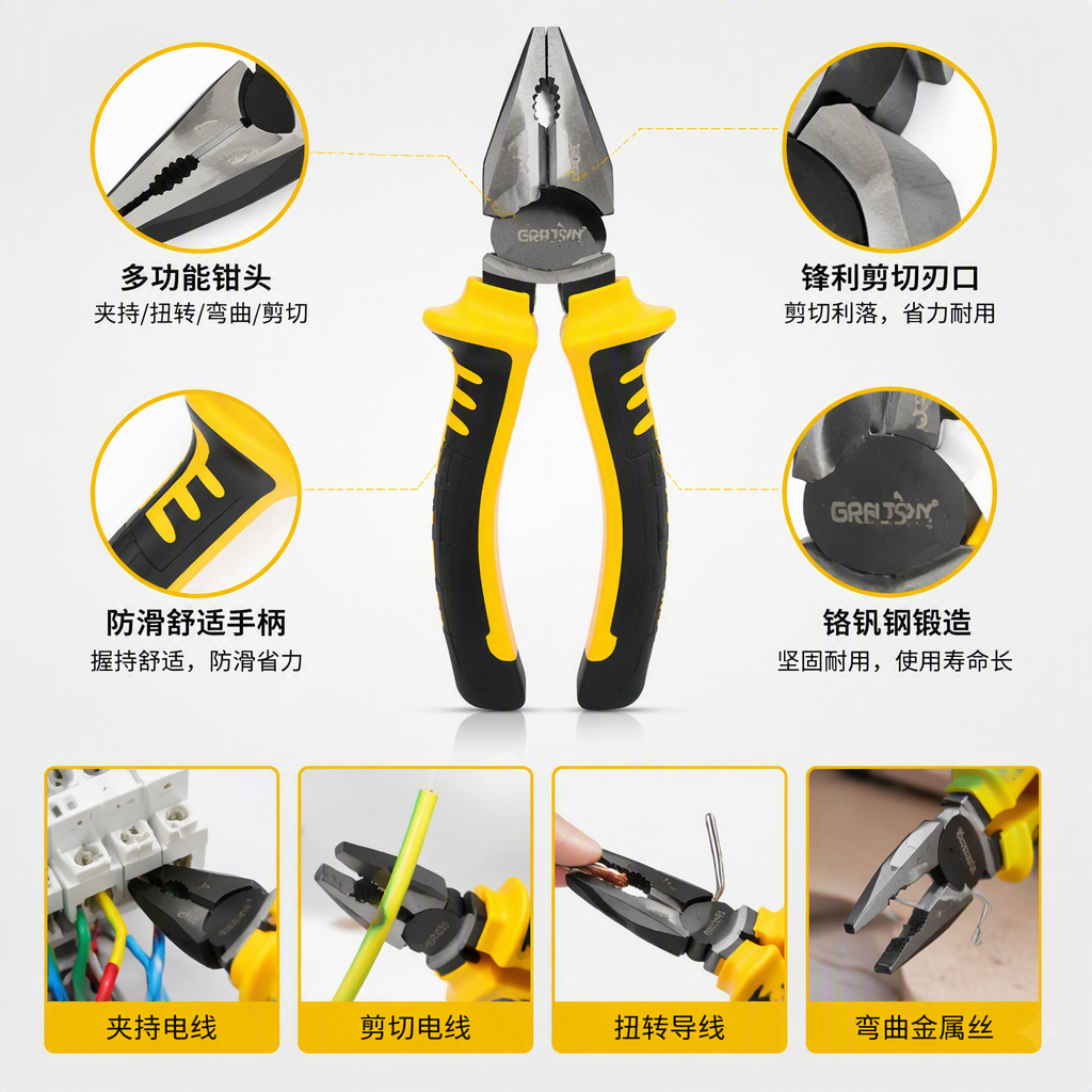 Multi-functional knife pliers, multi-purpose hardware tools, manual repair, clamping and shearing tools, essential for household maintenance