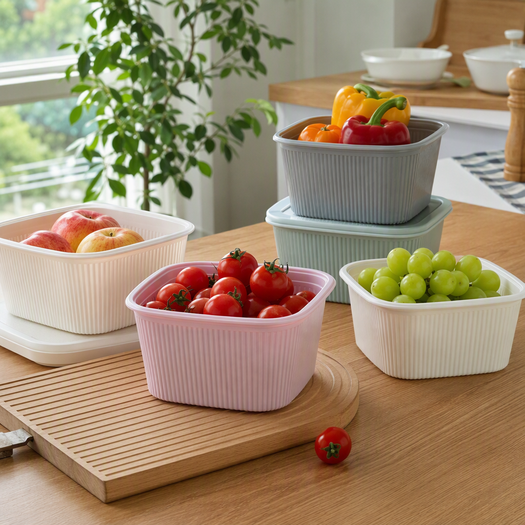 Colorful kitchen storage box, sealed storage container, organizing storage box, plastic storage box, kitchenware storage box details Picture