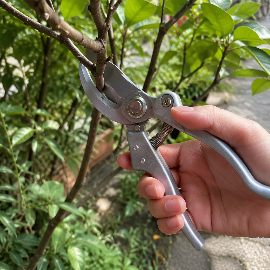 Durable steel handle pruning shears, garden green plant trimming tools, lightweight and portable, household hardware accessories Item Picture