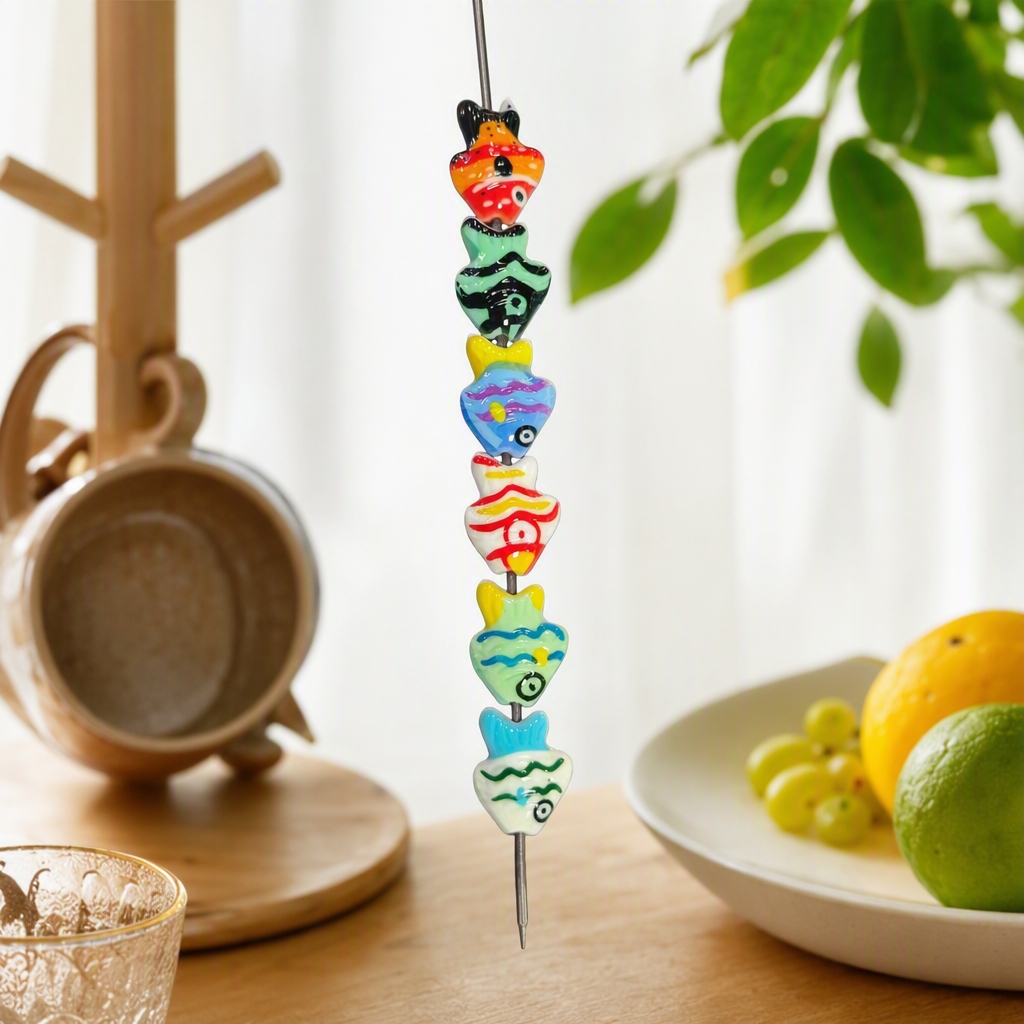 Colorful fish-shaped beaded bracelet, necklace accessory, DIY material, creative handcrafted jewelry accessory, decorative item details Picture
