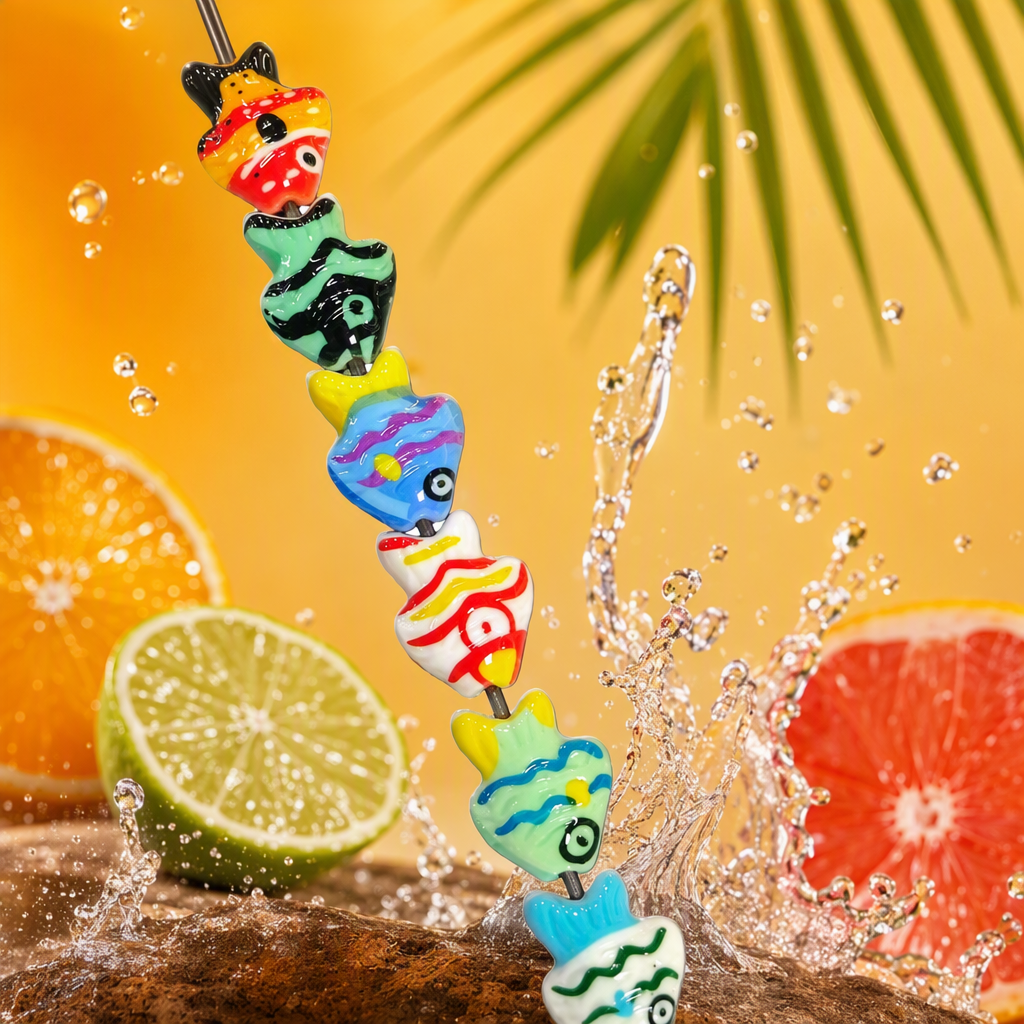 Colorful fish-shaped beaded bracelet, necklace accessory, DIY material, creative handcrafted jewelry accessory, decorative item Specification image