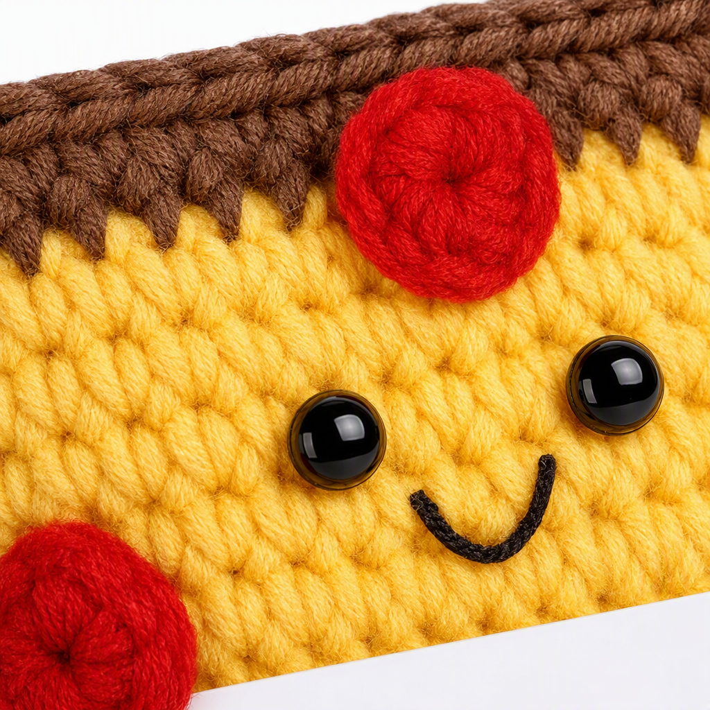 Fun hand-held card crochet pizza doll Creative gift children's DIY fun toy Application Scenario