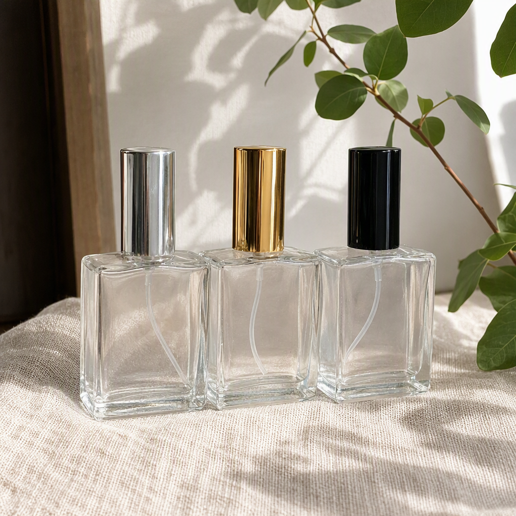 High-end transparent glass perfume bottle, simple and small-capacity 15ml screw-on perfume bottle details Picture