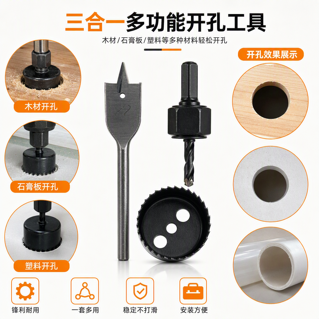 Multi-functional metal drill bit set, household electric drill accessories, wear-resistant and durable tools and consumables, efficient drilling Item Picture