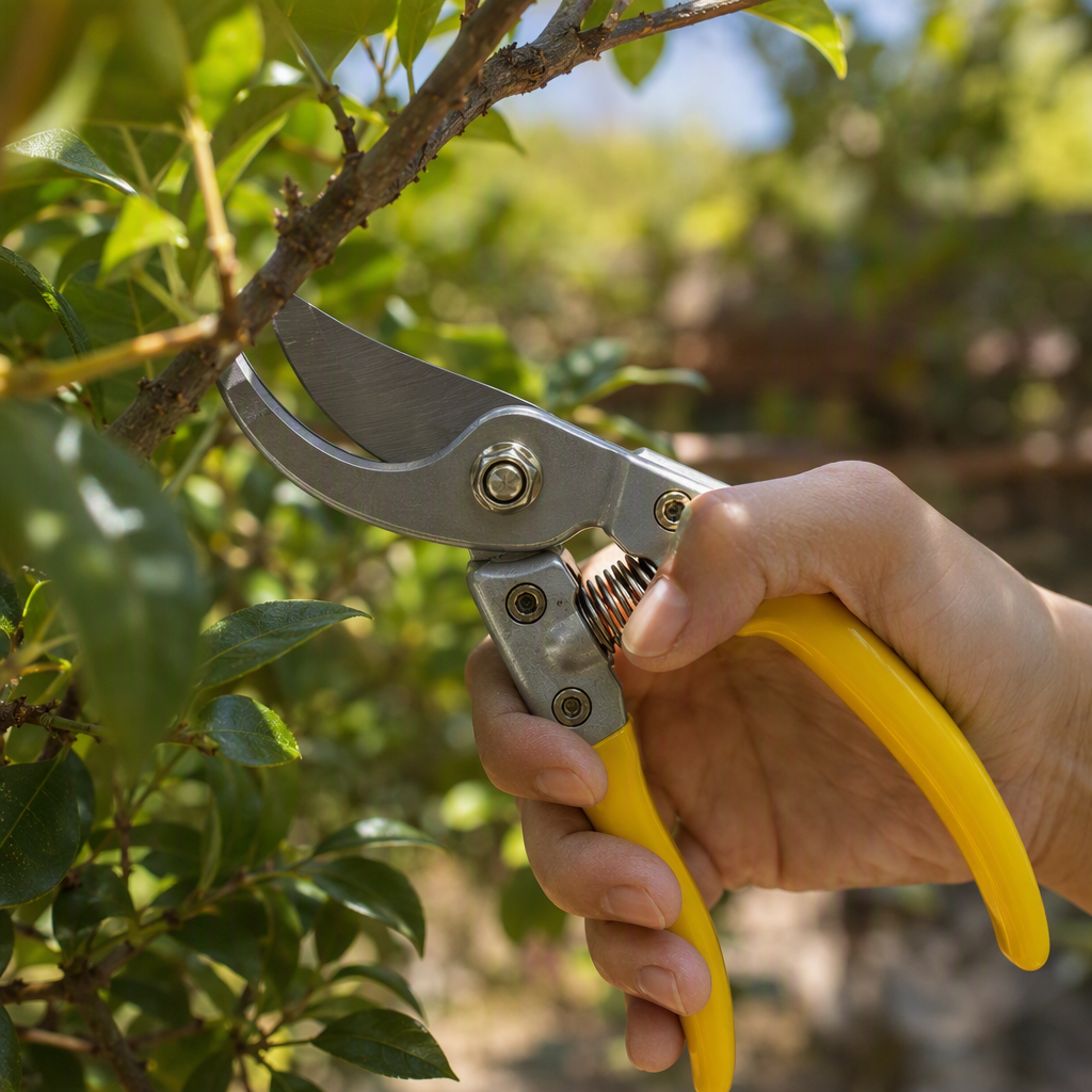 Durable steel pruning shears, a lightweight and multi-purpose garden trimming tool, are suitable for home gardening details Picture