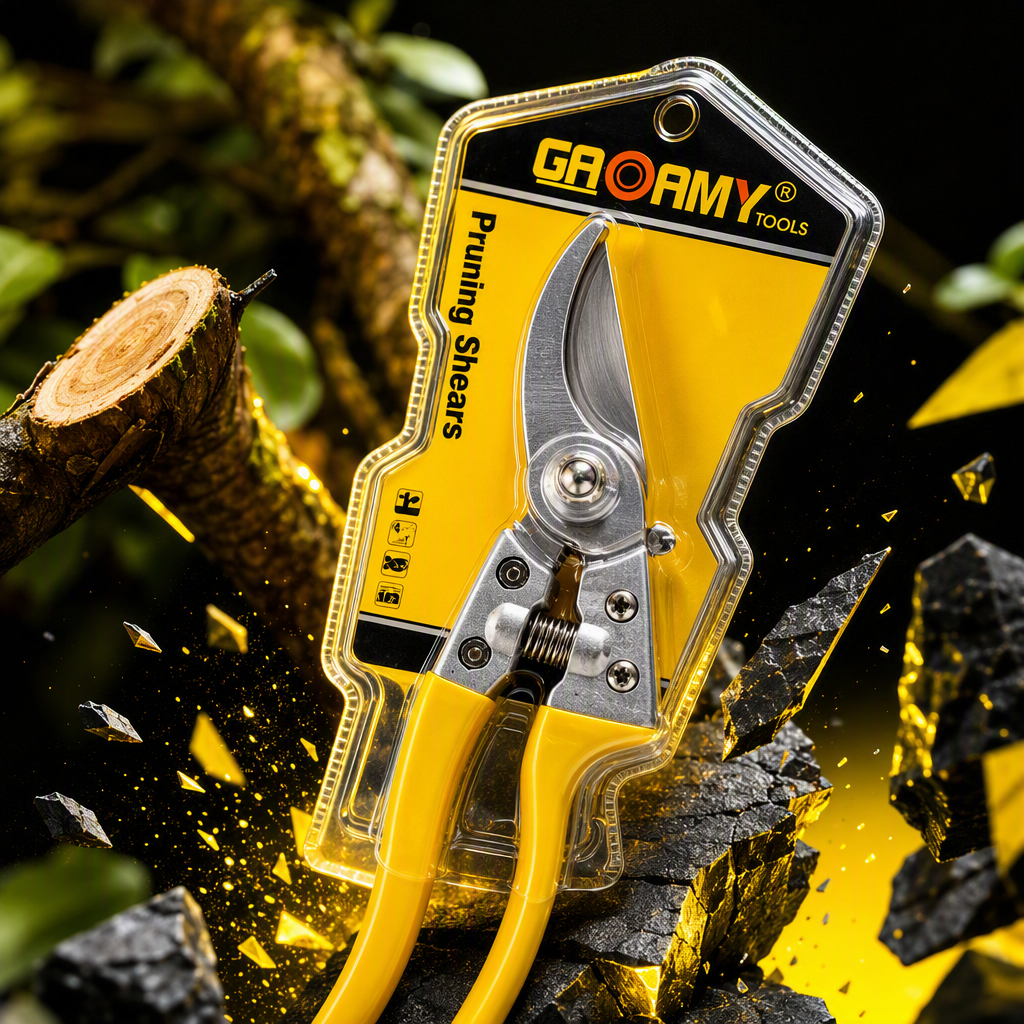 Durable steel pruning shears, a lightweight and multi-purpose garden trimming tool, are suitable for home gardening