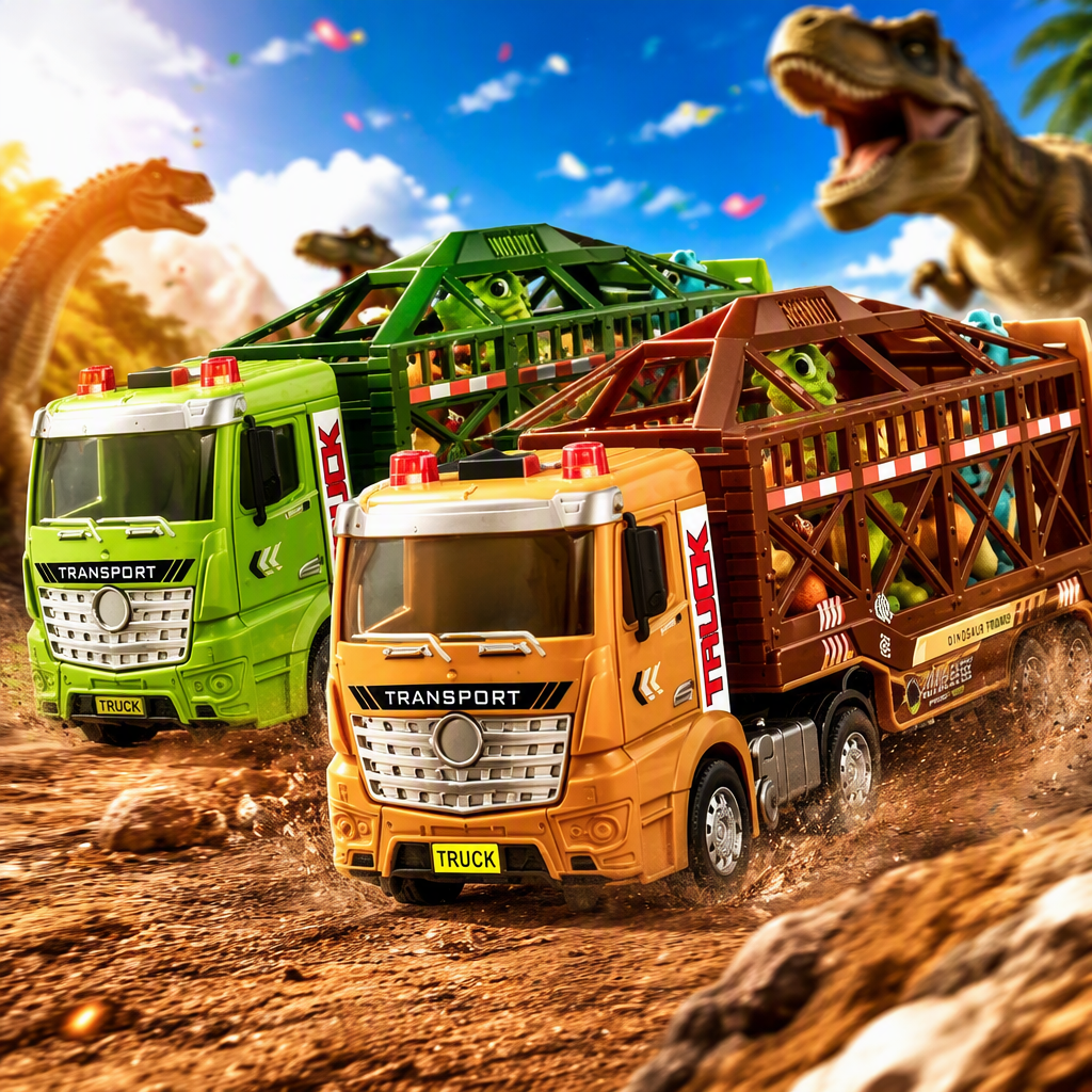 Colorful animal transport vehicle model, children's toy, educational assembly vehicle, fun animal transport vehicle, children's gift Specification image