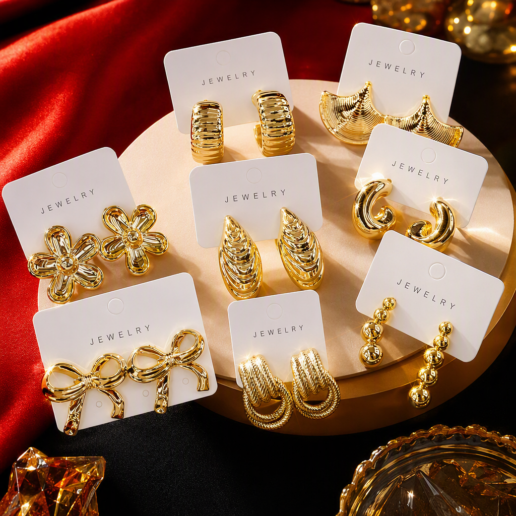 Retro, light luxury, heavy industry texture earrings, high-end feel, versatile, elegant accessories, atmosphere, commuting earrings for women