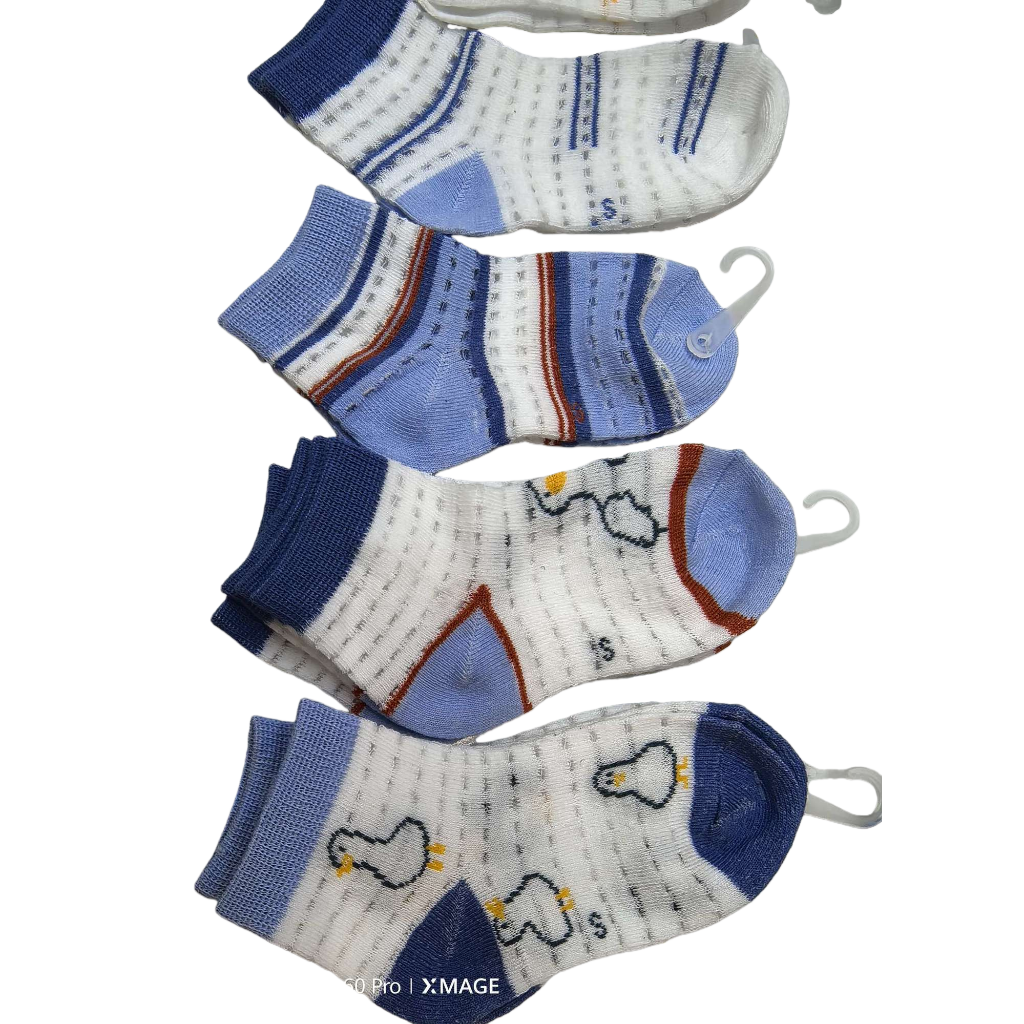 الجوارب البيضاء والأزرق والأبيض للأطفال Item Picture