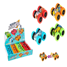 Graffiti double-sided stunt car, cool printed double-inertia flipping car, boys and children, street toy supply Item Picture