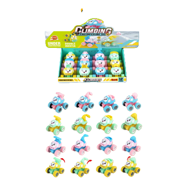 Coche de ingeniería de dibujos animados de doble uso doble inercia carro de dibujos animados multicolor lindo para niños stand de piso juguetes fuente Item Picture