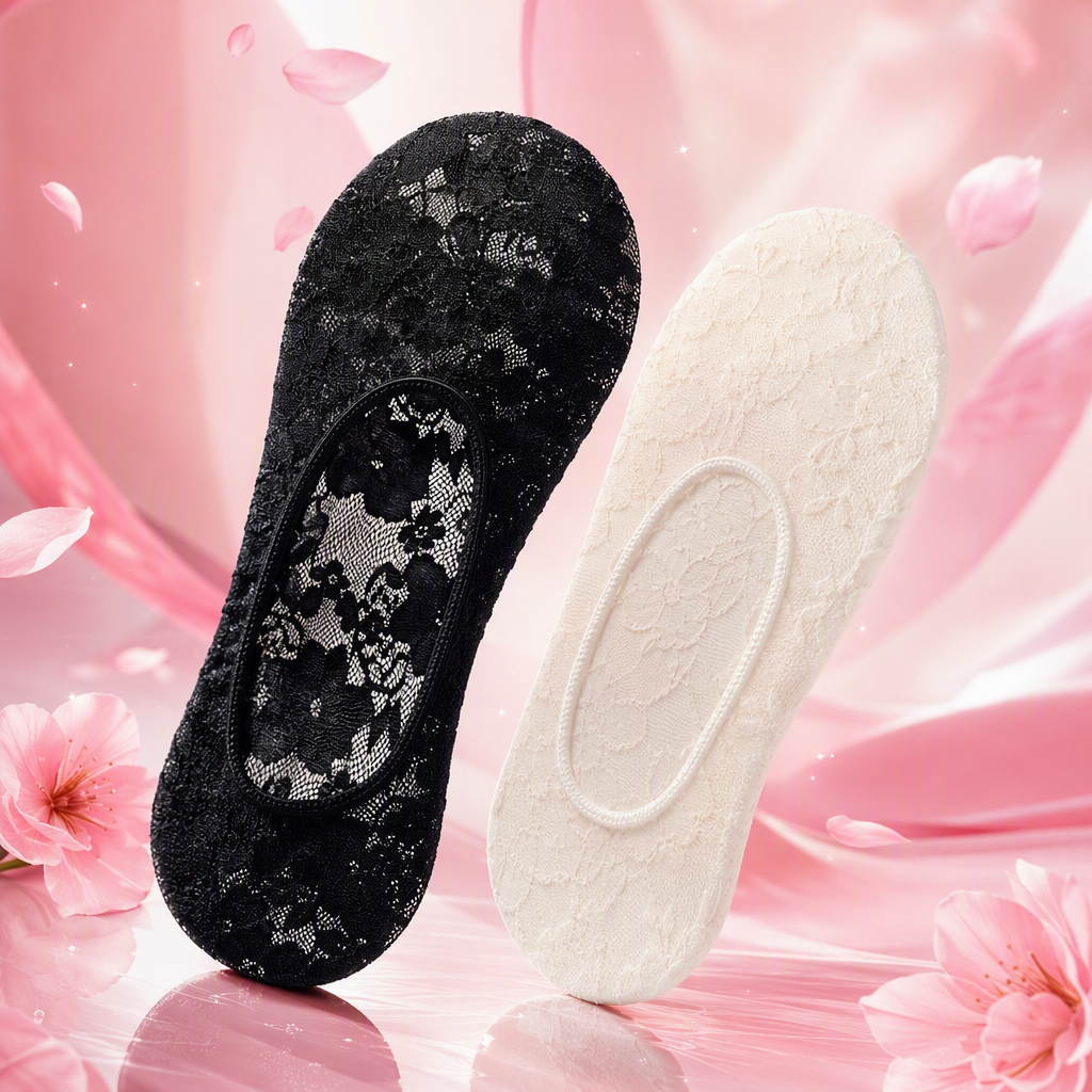 Black lace stockings set, sexy transparent thin women's summer anti-hook silk, white lace sock set, couple style women's stockings combination Specification image