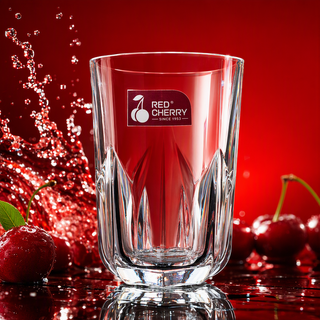 Red cherry household glass cups, drinking cups, daily small water cups Specification image
