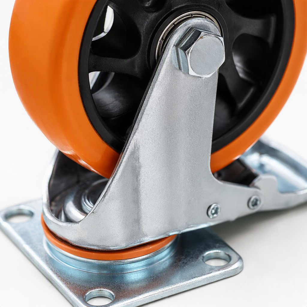 The multi-functional orange universal wheel with metal bracket furniture equipment mobile wheel is silent and durable Application Scenario