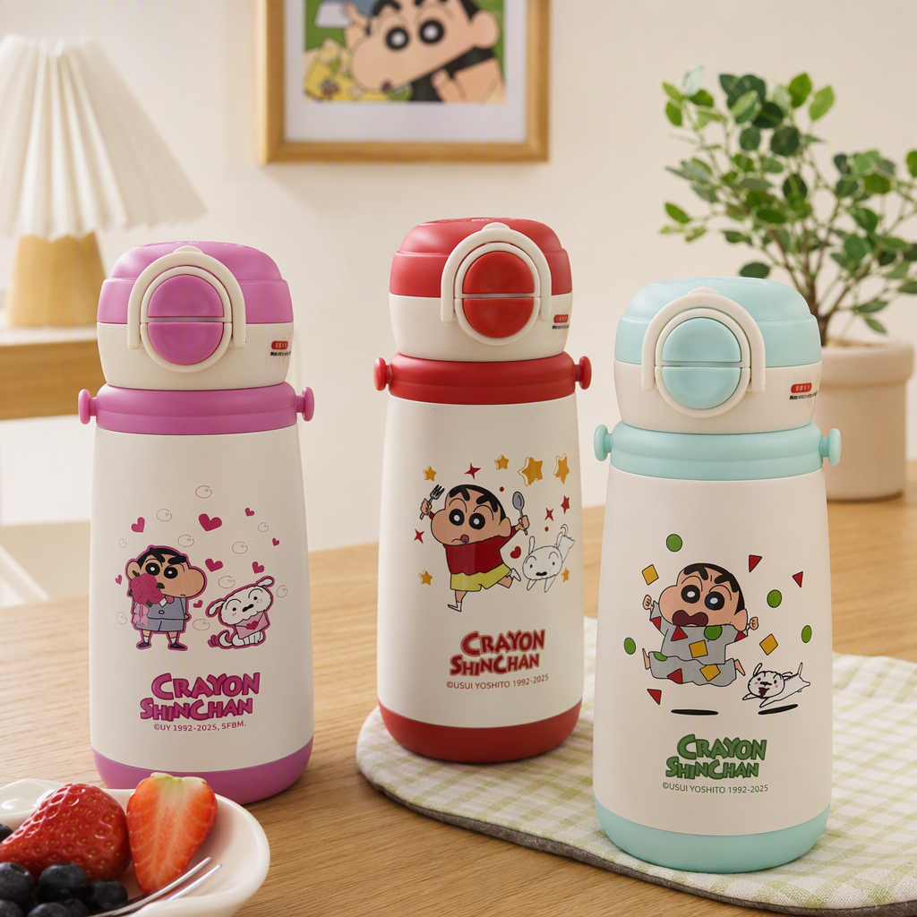 Creativo pastel de color pequeño nuevo patrón de dibujos animados taza térmica estudiante portátil calentador de agua para niños lindo estilo 420ml details Picture