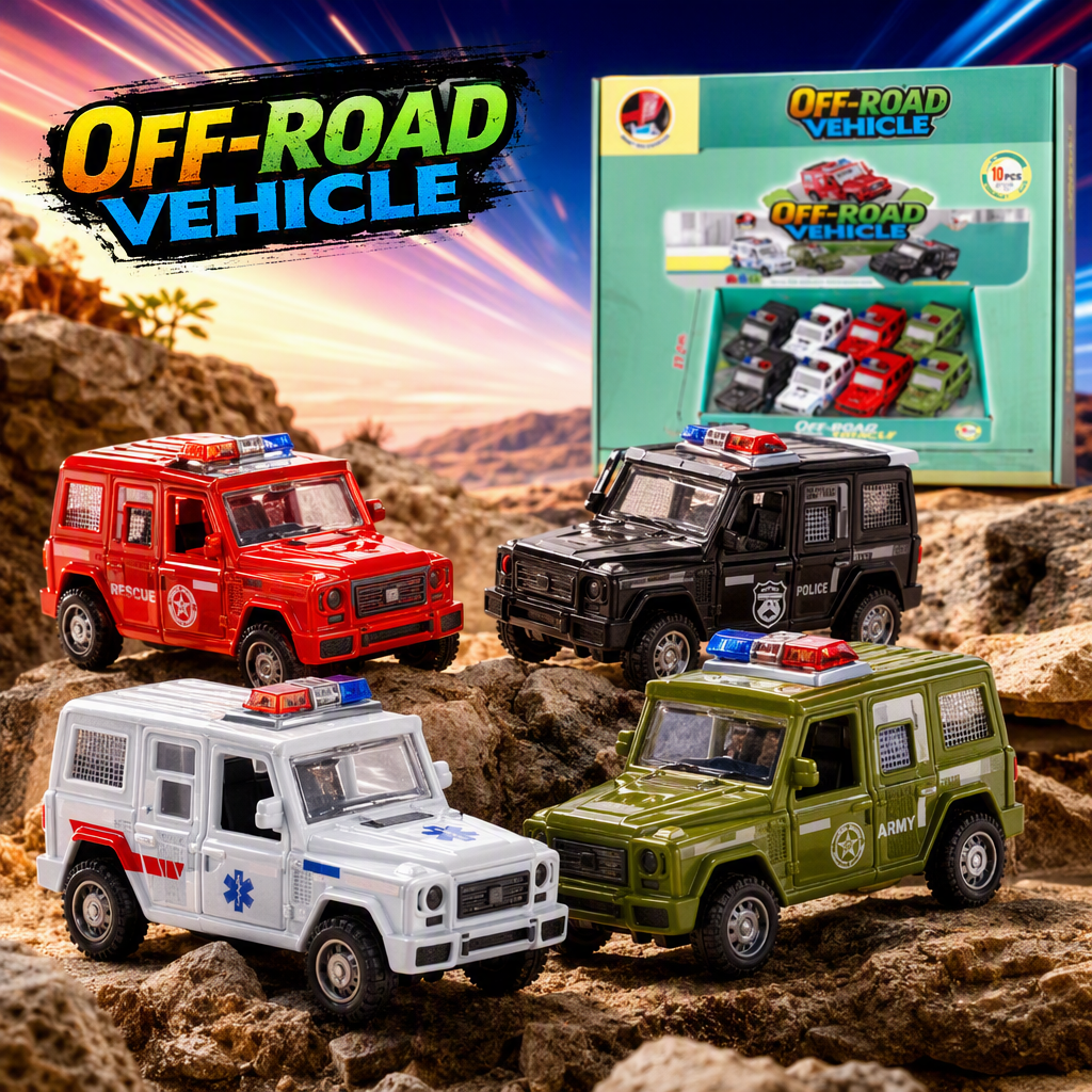 Inercia ciudad todoterreno multicolor simulación SUV modelo niños display box stand juguetes fuente