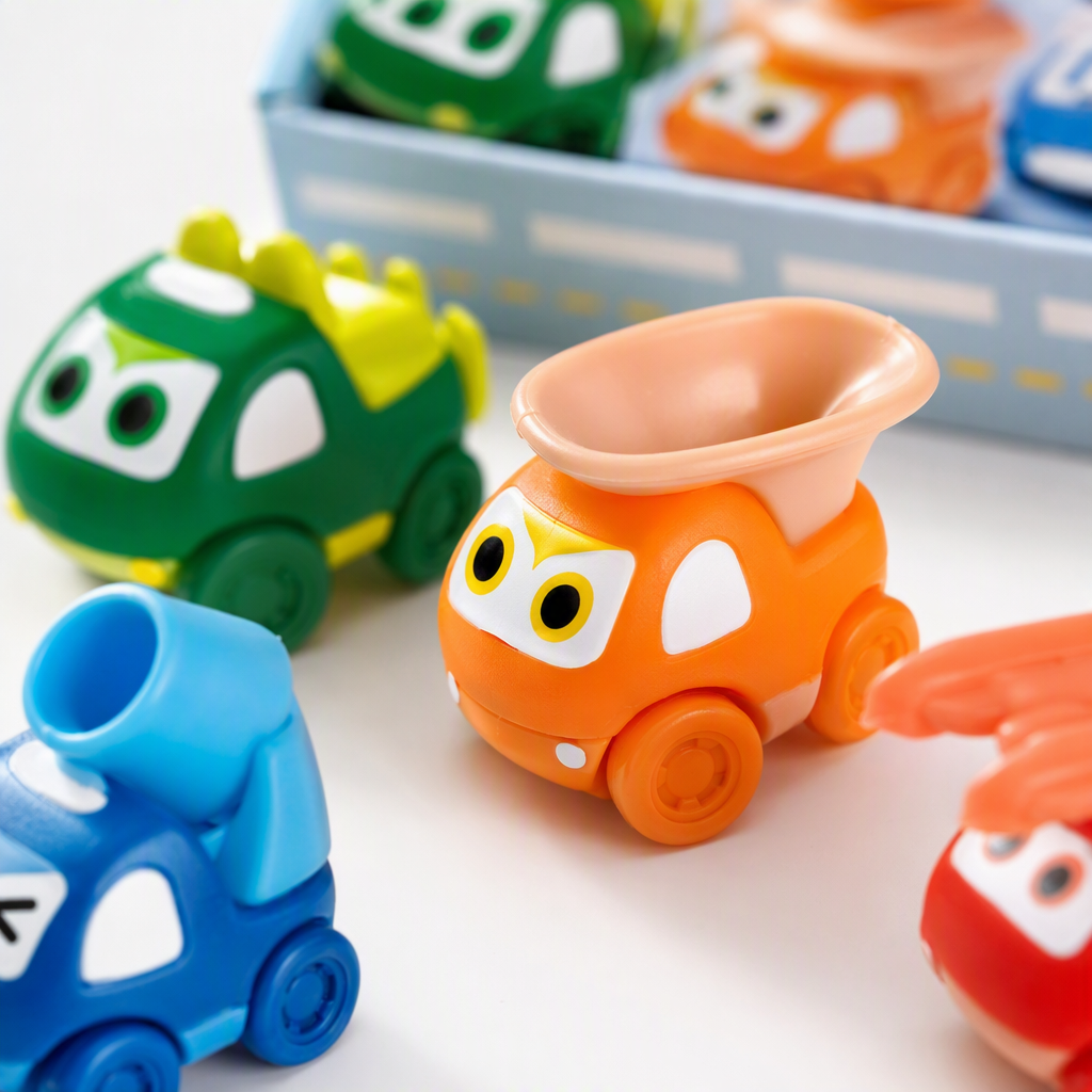 Dibujos animados ingeniería coche multicolor inercia sliding trolley niño puzzle niños stand de piso juguetes fuente Application Scenario