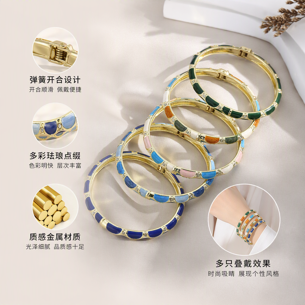 Fashionable and simple metal bracelet, Korean style trendy jewelry for women, versatile bracelet, student couple gift Specification image