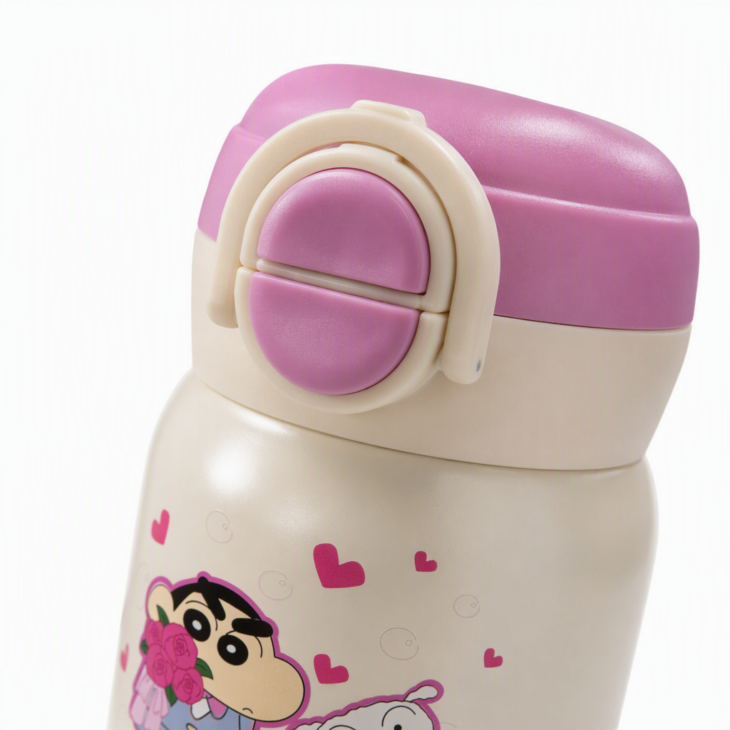 Crayon pequeño nuevo dibujo animado taza térmica cuerpo de taza blanca tapa de color impresión a prueba de fugas aislante niños taza de agua taza de bebida doble taza de pajita 300ml Application Scenario