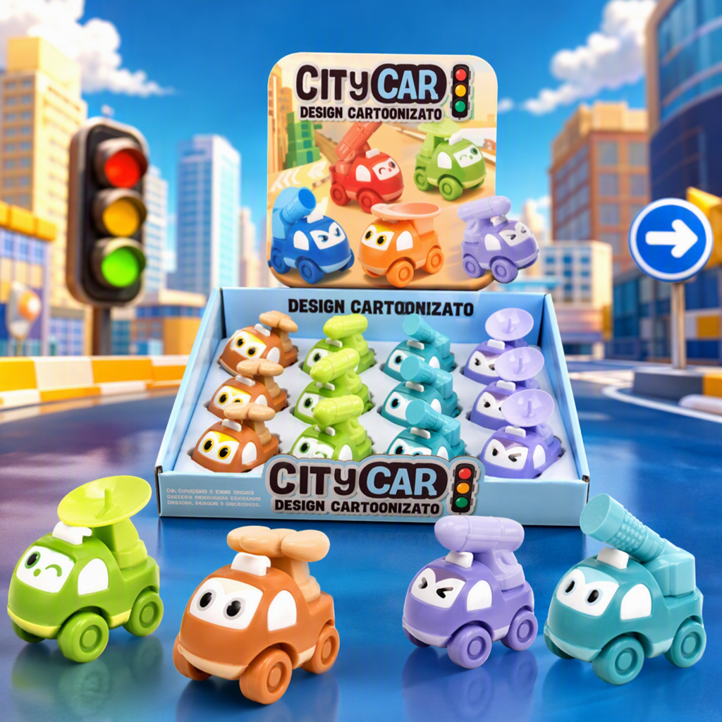 Cartoon military toy car, multi-color inertial small car, boy model display box, street stall supply