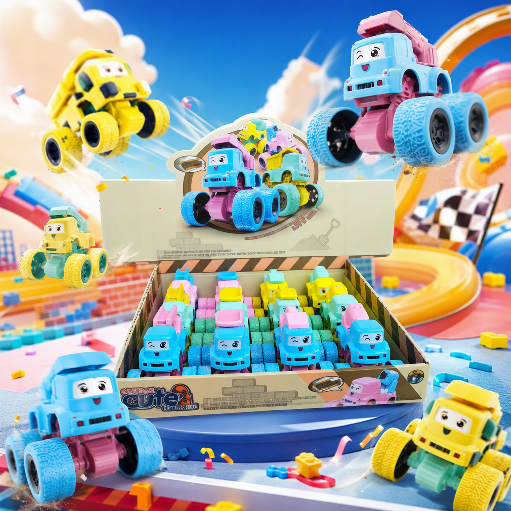 Doble inercia Q moe cartoon trolley multicolor lindo sliding trolley para niños y niñas stand de piso juguetes fuente