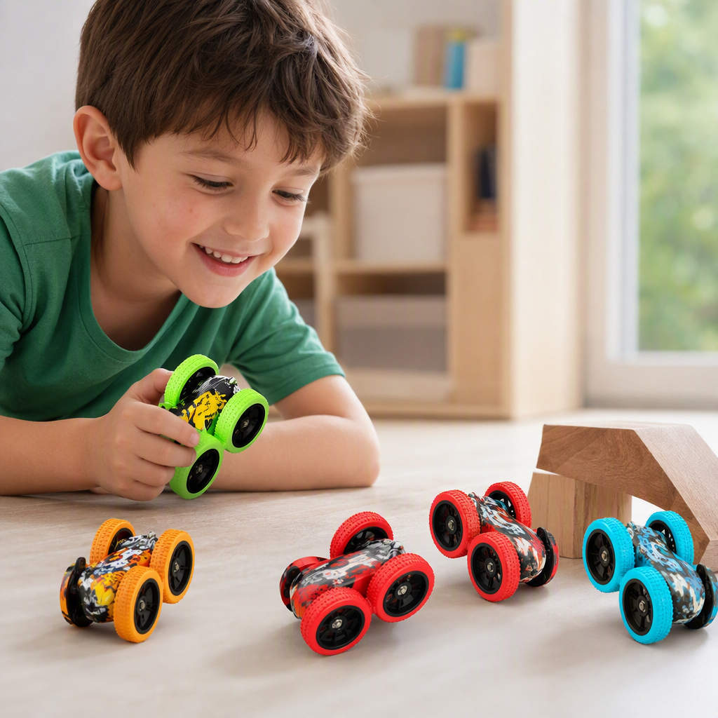 Graffiti double-sided stunt car, cool printed double-inertia flipping car, boys and children, street toy supply Specification image