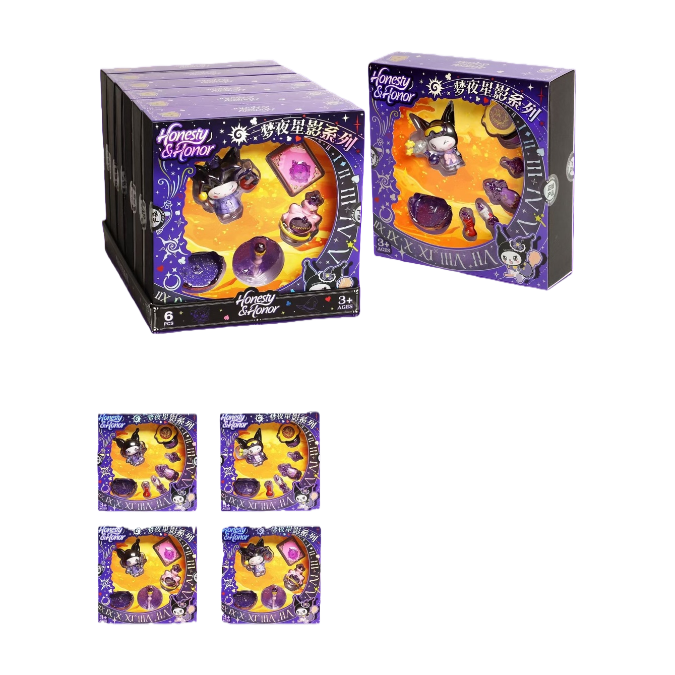 Purple magic-themed doll set, children's puppet toys, fun DIY handicrafts, creative gifts, collection decorations Item Picture