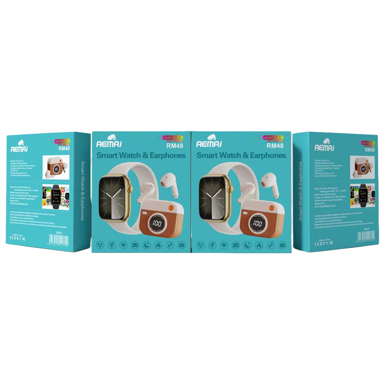 Caja de cian smart watch auriculares set deporte multifunción monitoreo de salud tendencia de moda caja de regalo Item Picture