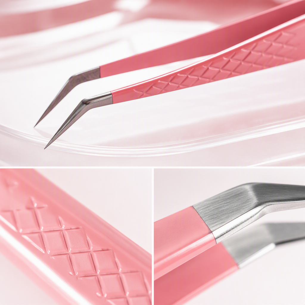 Pink superciliar pinzas de floración especiales pinzas delicadas pinzas delicadas herramientas de belleza Application Scenario