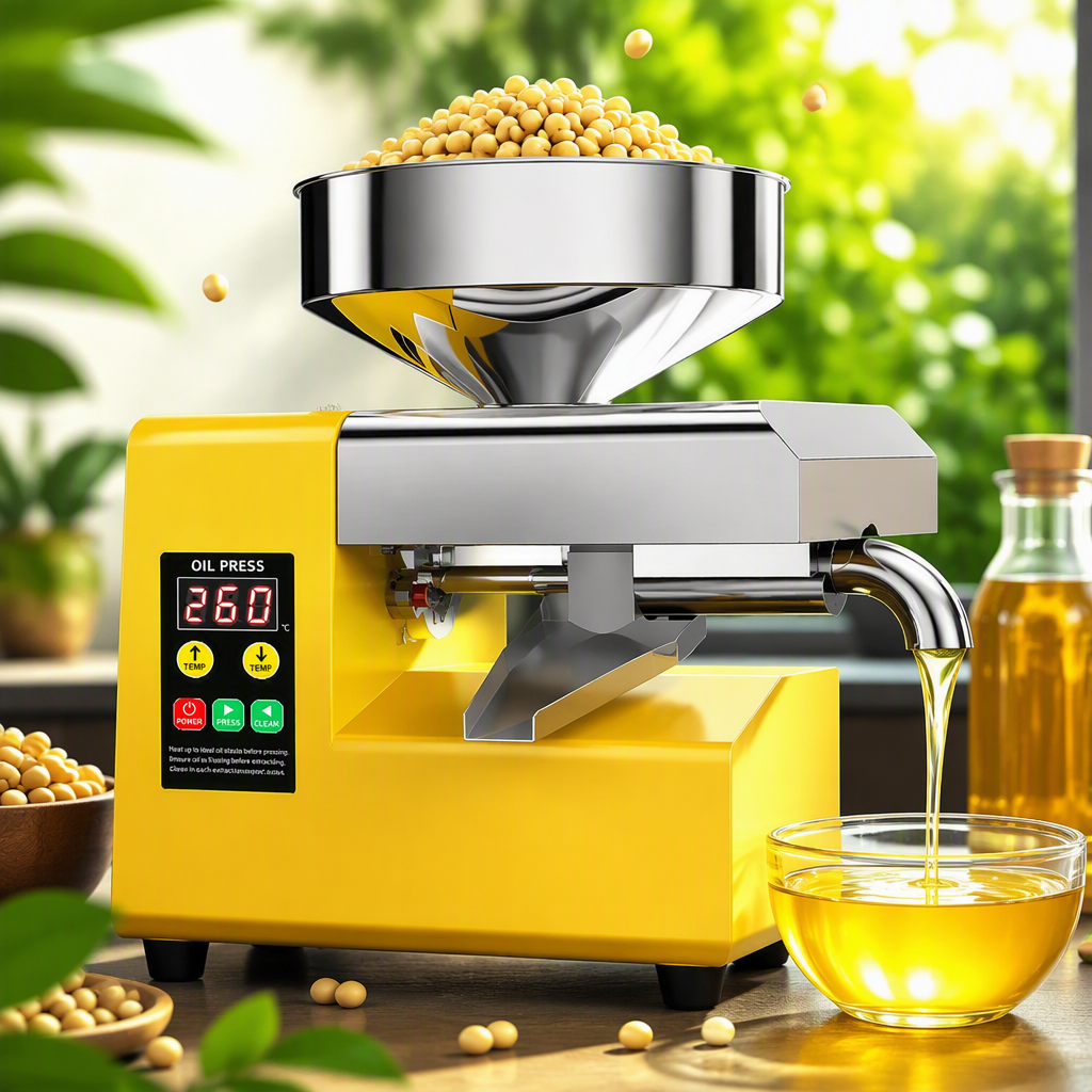 The multi-functional yellow oil press is suitable for both home and commercial use. It can quickly produce oil, is easy to operate and suitable for various seeds details Picture