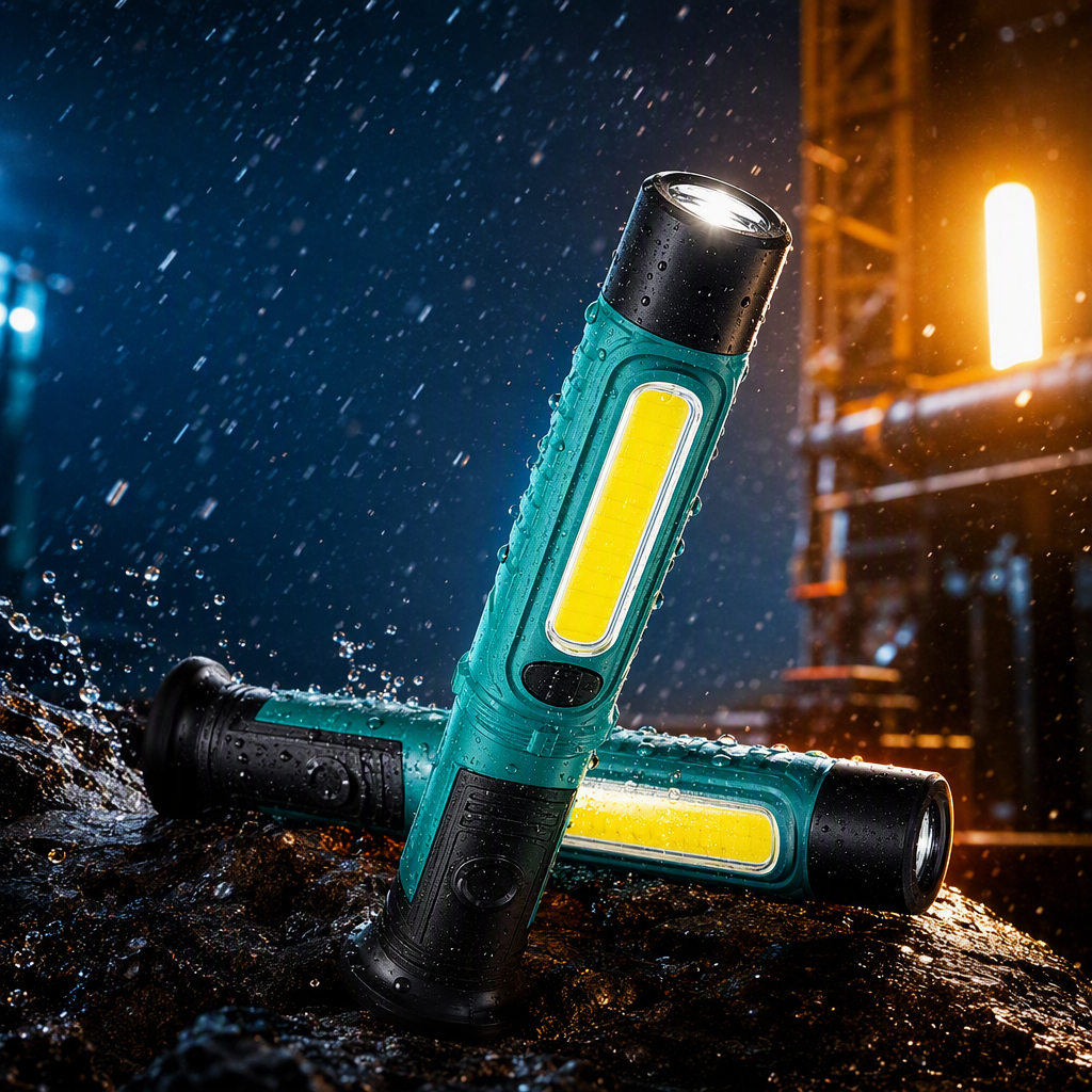 Cross-border multi-functional portable COB side light work light, outdoor emergency repair work light, waterproof strong magnetic zoom telescopic work light