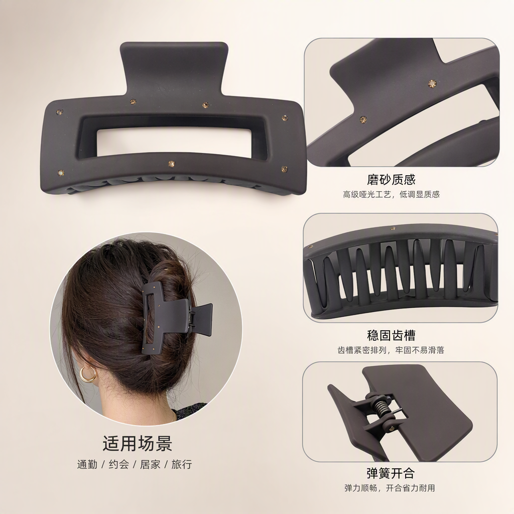 Fashionable, simple and high-end touch paint square diamond-encrusted hair clip, hair accessory, hair clip, hair accessory, hair clip headwear, hair accessory, women's versatile hair clip