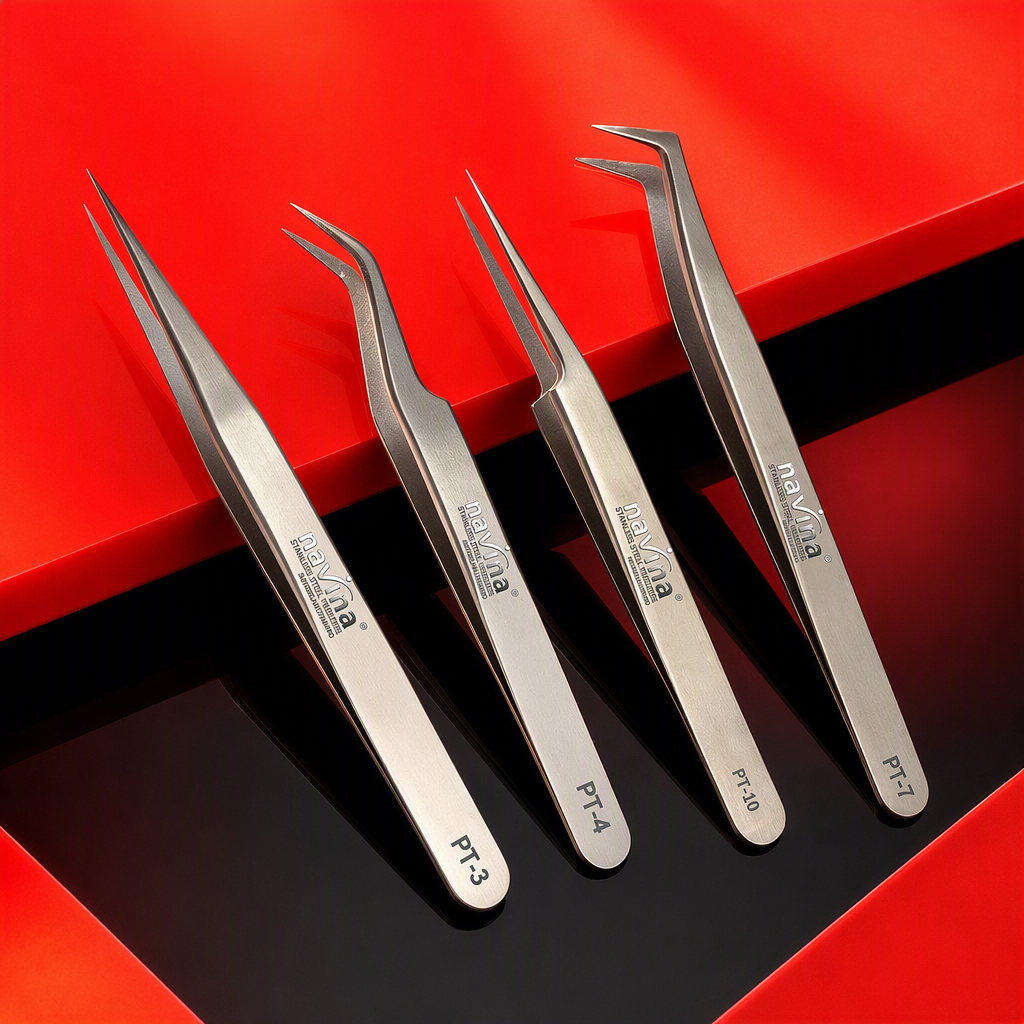 Professional beauty and eyebrow shaping tweezers, fine-pointed stainless steel, fine-tipped silver makeup tool portable set Specification image