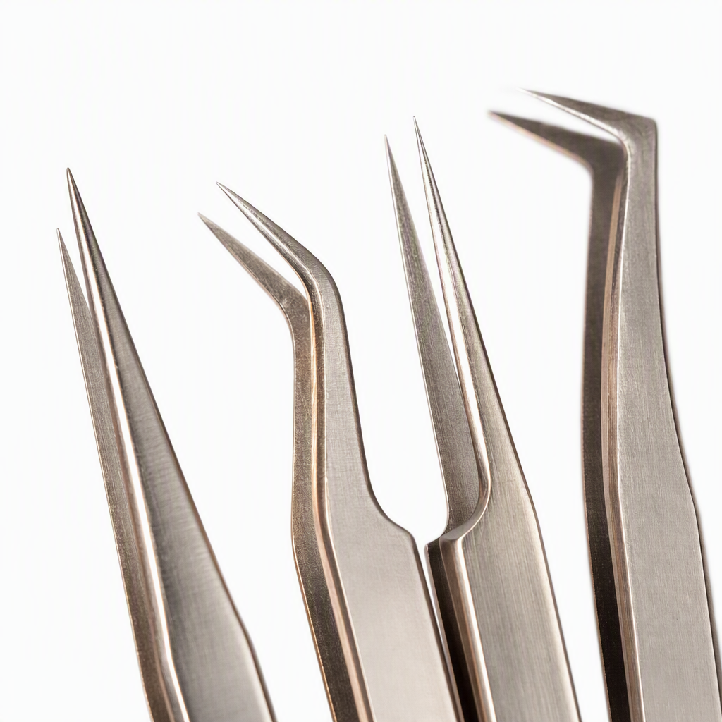 Professional beauty and eyebrow shaping tweezers, fine-pointed stainless steel, fine-tipped silver makeup tool portable set Application Scenario