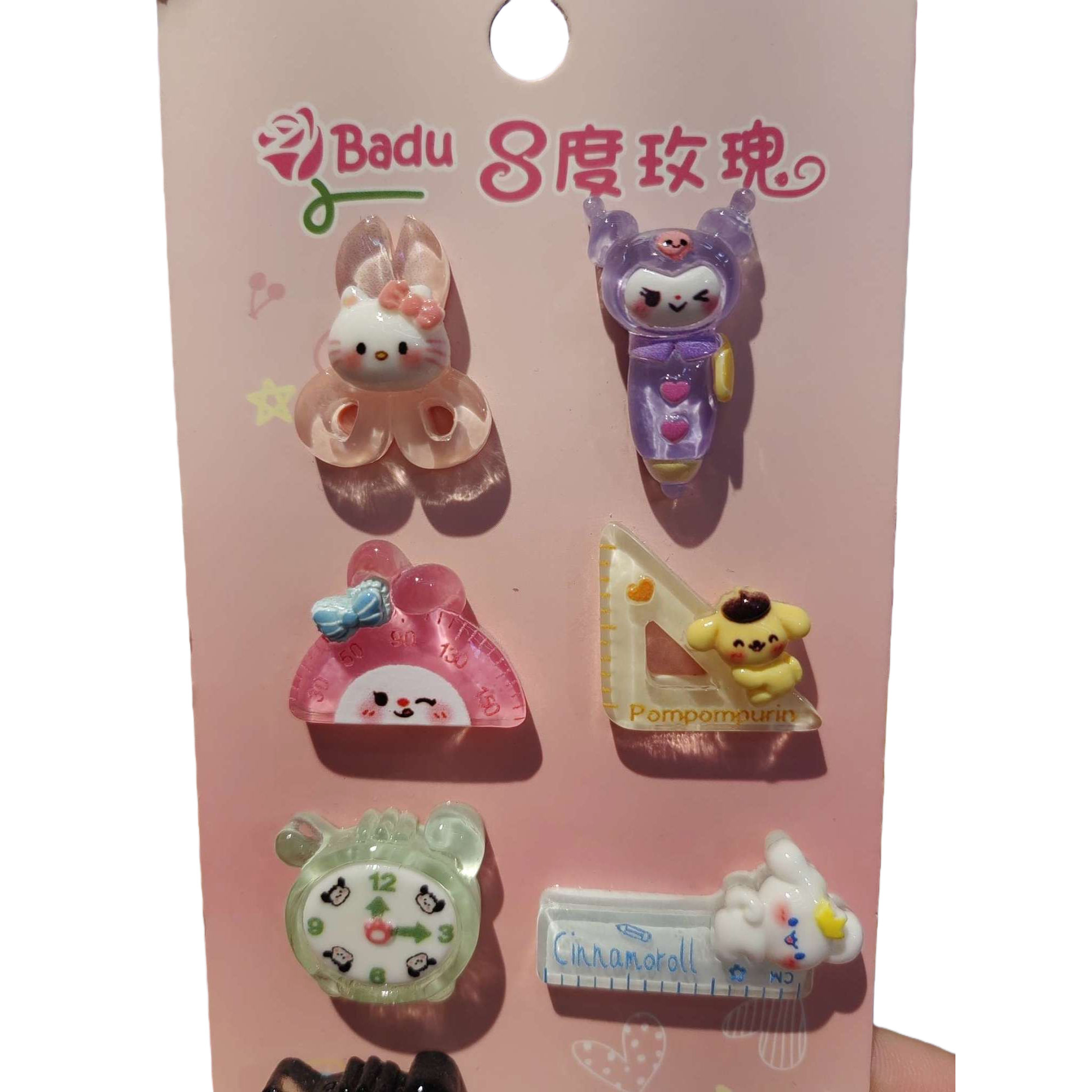 Cute cartoon hairpin set, pink card decoration, children's hair accessories, headwear, hair accessories, girls' hairpin combination Item Picture