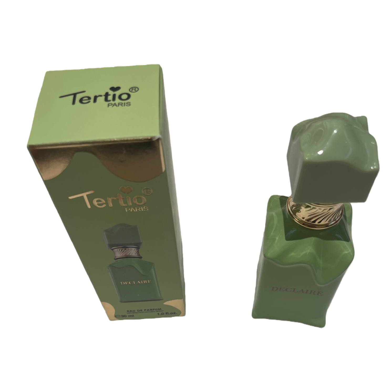 Fashionable green perfume bottle, exquisite packaging box, simple and elegant gift box, women's and men's fragrance container accessories Item Picture