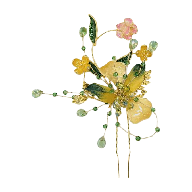 Retro golden floral hairpins, hair clips, hair accessories, headwear, elegant updo hairpins, hair accessories for women Item Picture