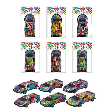 Hourli alloy graffiti hourli hourli coche niños modelo de carreras niños divertido metal hourli toy trolley