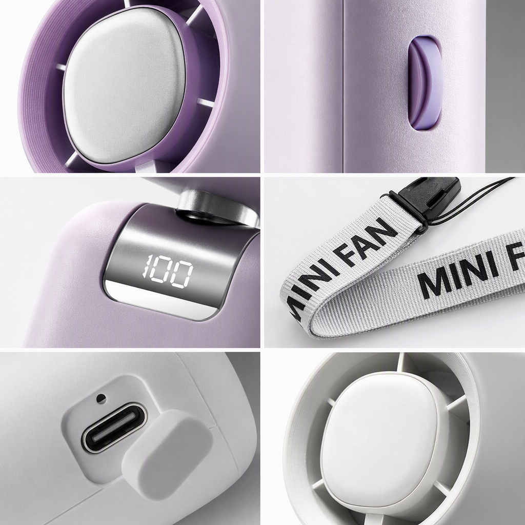 Nuevo turbo de alta velocidad plegable al aire libre pequeño ventilador de mano portátil usb recargable pantalla digital refrigeración colgante ventilador de cuello Application Scenario