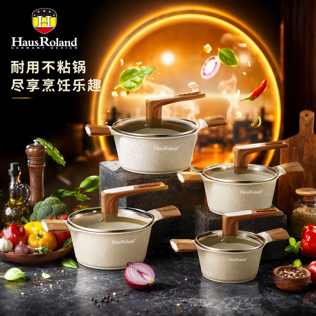 Multi-functional kitchen cookware set, home soup and stir-frying pot set, durable and practical kitchenware gift box HR105-1 Specification image