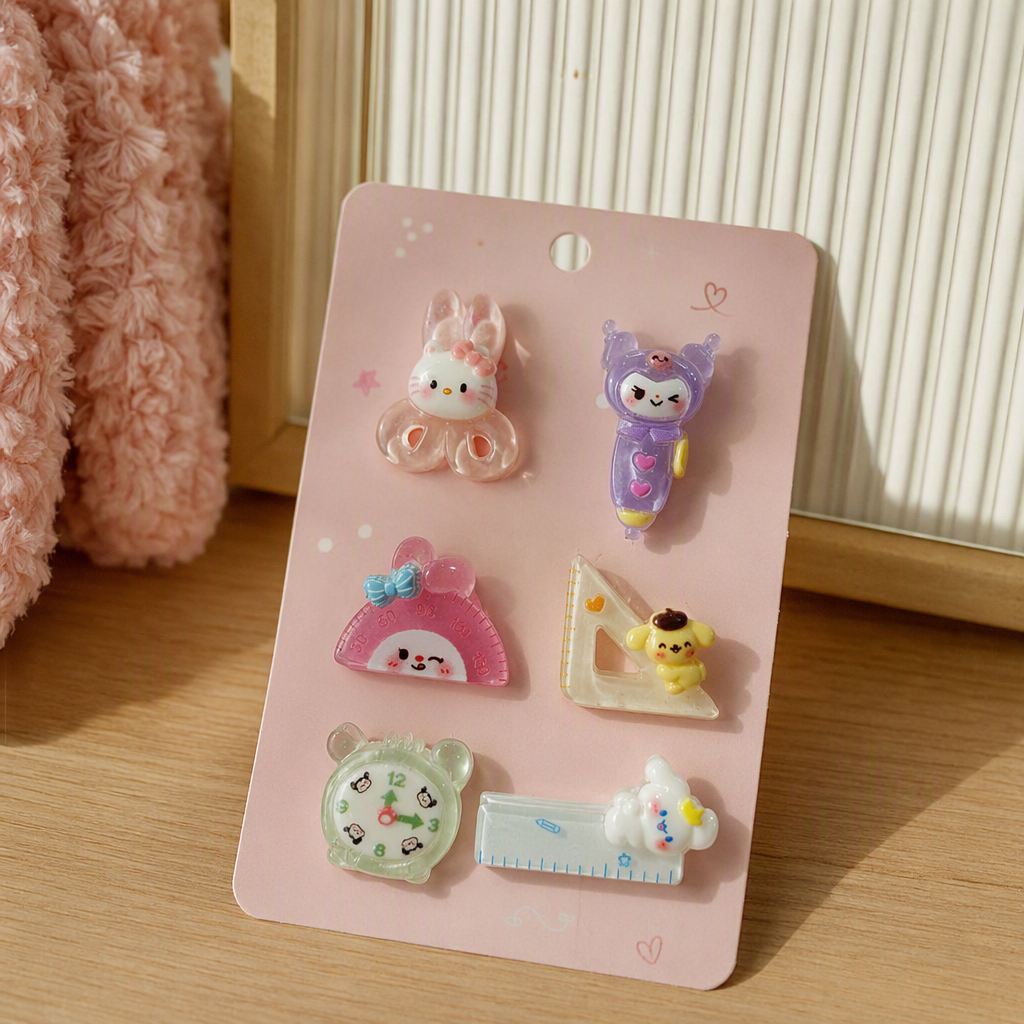 Cute cartoon hairpin set, pink card decoration, children's hair accessories, headwear, hair accessories, girls' hairpin combination details Picture