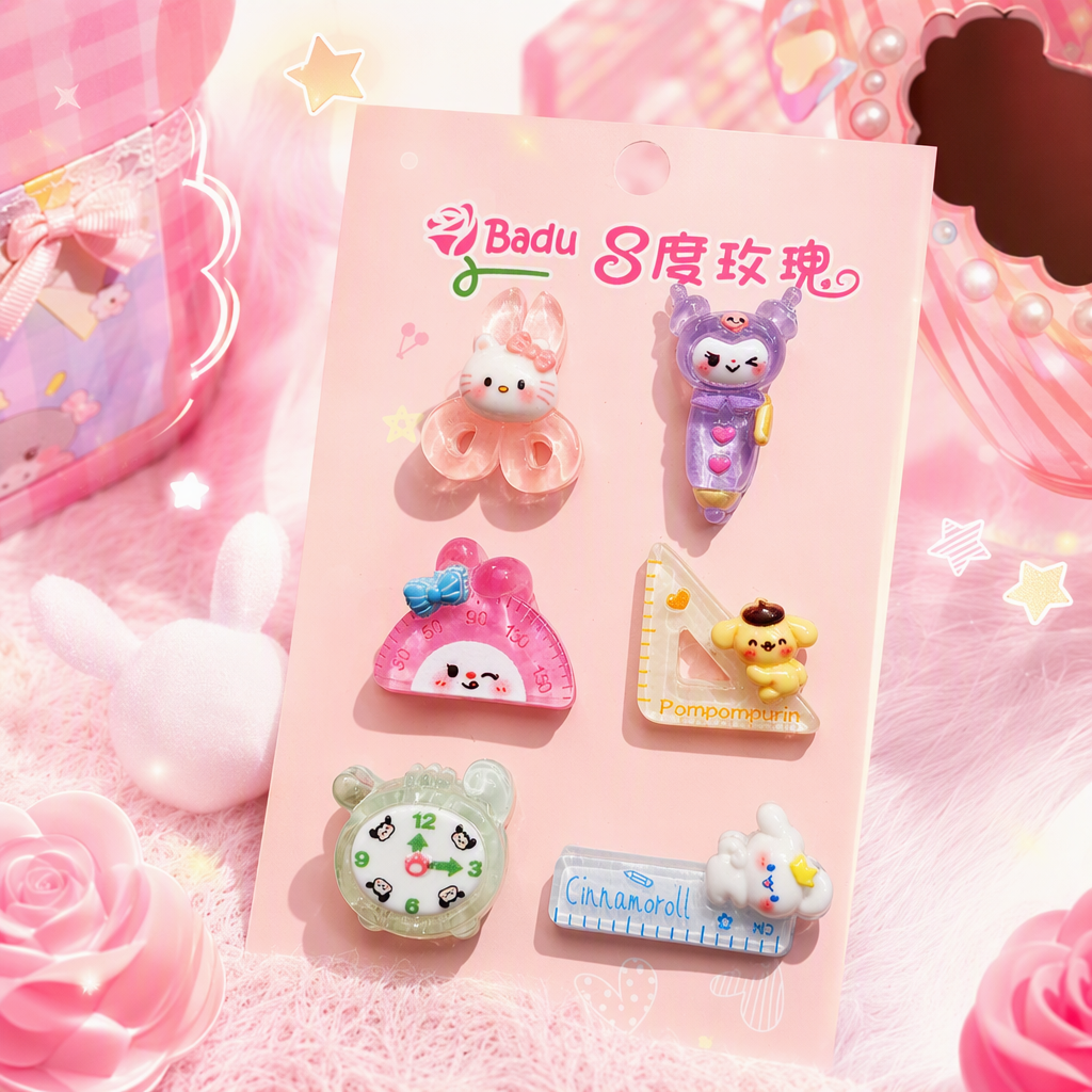 Cute cartoon hairpin set, pink card decoration, children's hair accessories, headwear, hair accessories, girls' hairpin combination Specification image