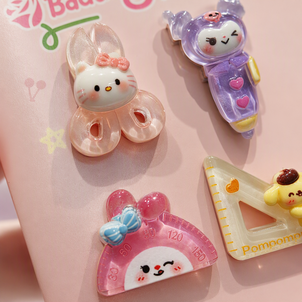 Cute cartoon hairpin set, pink card decoration, children's hair accessories, headwear, hair accessories, girls' hairpin combination Application Scenario