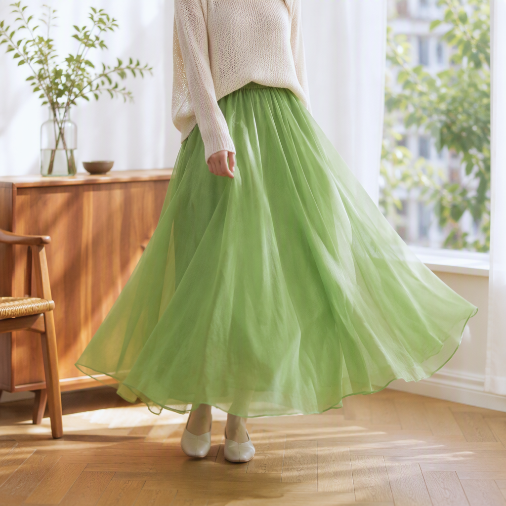 Nylon 20d flat fabric mesh, fresh light green gauze scarf, summer versatile, light and soft, puffy skirt fabric, underwear accessories, etc details Picture