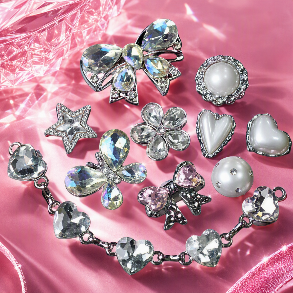 Sparkling crystal jewelry, fashionable and versatile. Sparkling crystal necklaces, bracelets, stud earrings, women's hair accessories, gifts Specification image