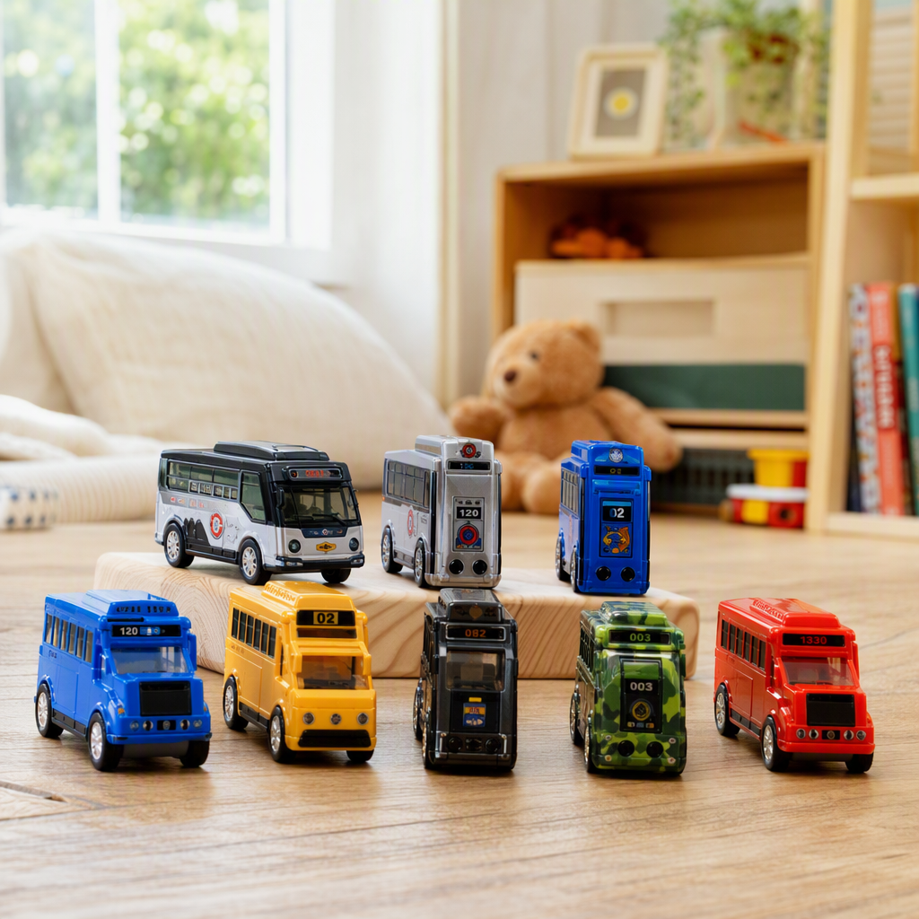 Alloy huangli bus simulator bus model chicos niños stand de tierra fuente regalo caja de hierro juguete del coche details Picture